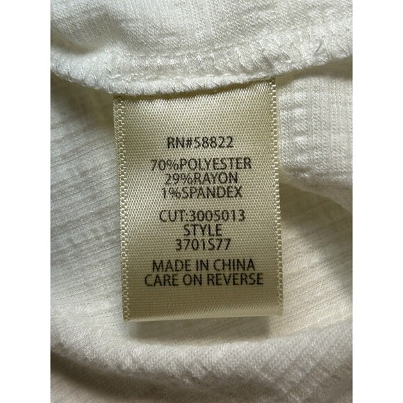 MAX STUDIO Ruffle Sleeve Scoop Neck Textured Cream Top Medium - Picture 6 of 8